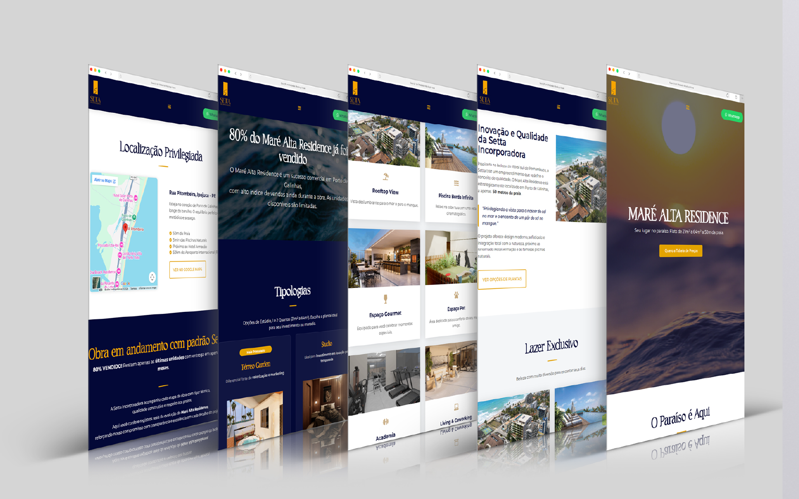 Mockup de projeto digital para imobiliário e incorporação